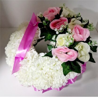 Silk Flower Ring Wreath (Pink)