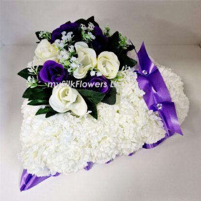 Silk Flower Solid Heart (Purple)