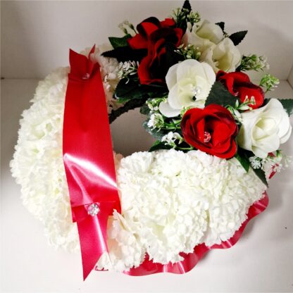 Silk Flower Ring Wreath (Red)