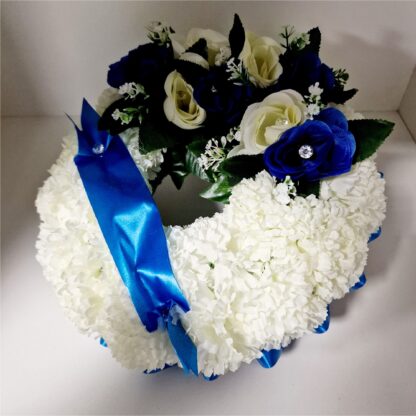 Silk Flower Ring Wreath (Royal Blue)