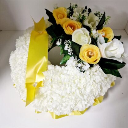 Silk Flower Ring Wreath (Yellow)